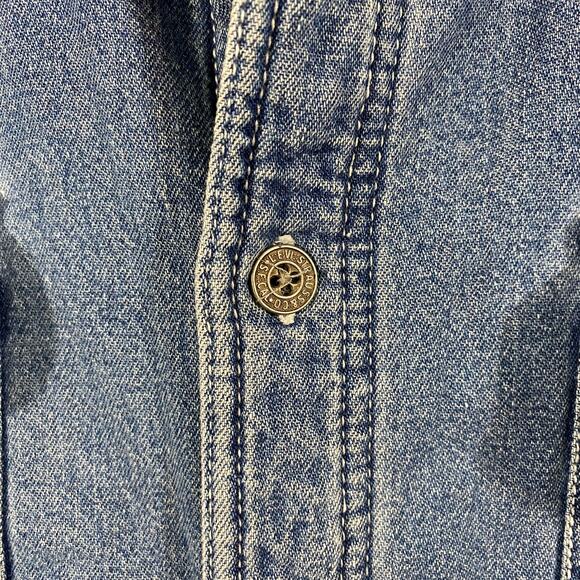 Vintage Levi's Men Blue Fleece Lined Button Up Denim Shirt Jacket Size L - Picture 7 of 9
